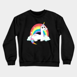 Unicorn Dinosaur and a Rainbow Crewneck Sweatshirt